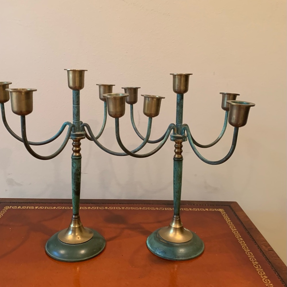 Vintage pair of candle holders